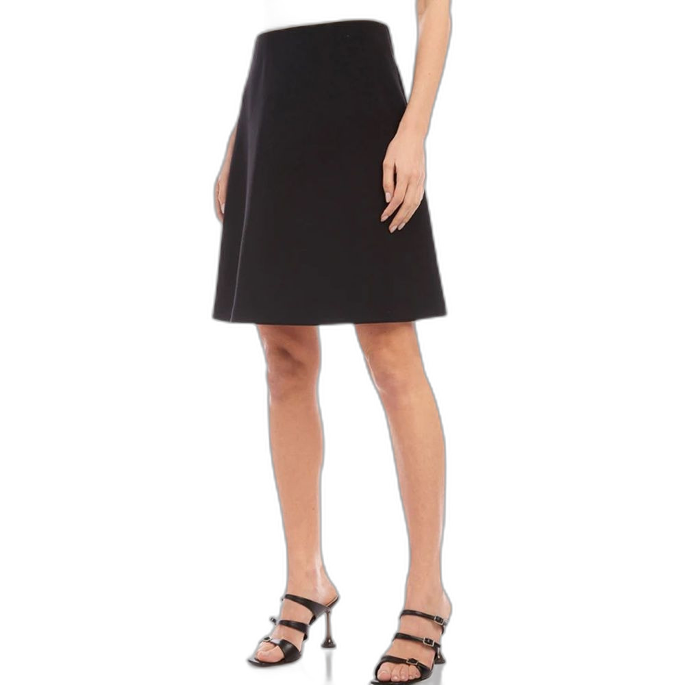 Karen Kane Women's Black Bias-Cut Gored Ponte Knit A-Line Short Skirt Size 10